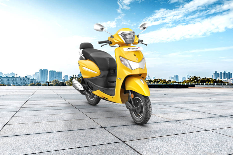 Hero Pleasure Plus XTEC ZX Jubilant Yellow Price Images Mileage