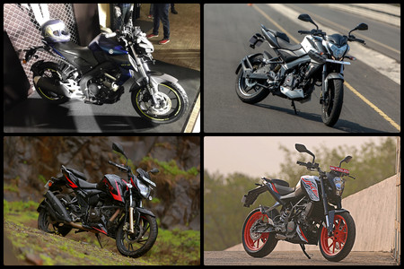 Yamaha MT-15 Vs KTM 125 Duke Vs Bajaj NS200 Vs TVS Apache RTR 200 4V Yamaha MT-15 Vs KTM 125 Duke Vs Bajaj NS200 Vs TVS Apache RTR 200 4V