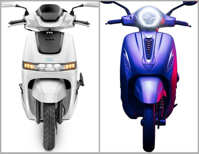 TVS iQube Electric vs Bajaj Chetak Electric: Photo Comparison Gallery TVS iQube Electric vs Bajaj Chetak Electric: Photo Comparison Gallery