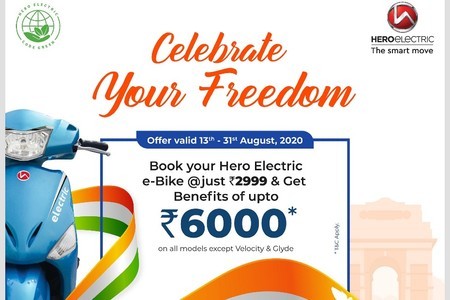 Hero Electric Announces Freedom Campaign With Benefits Of Up to Rs 6,000 Hero Electric Announces Freedom Campaign With Benefits Of Up to Rs 6,000