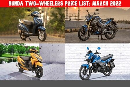 Honda Two-Wheeler Price List: March 2022