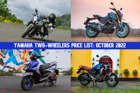 Yamaha Bikes And Scooters October 2022 Price List: Yamaha R15 V4, MT-15 V2, Aerox 155 And More