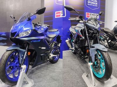 Yamaha MT-03 and R3 showcased at BIC before Indian MotoGP 