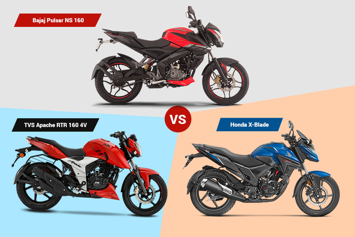 Spec Comparison: TVS Apache RTR 160 4V Vs Bajaj Pulsar NS 160 Vs Honda X-Blade Spec Comparison: TVS Apache RTR 160 4V Vs Bajaj Pulsar NS 160 Vs Honda X-Blade