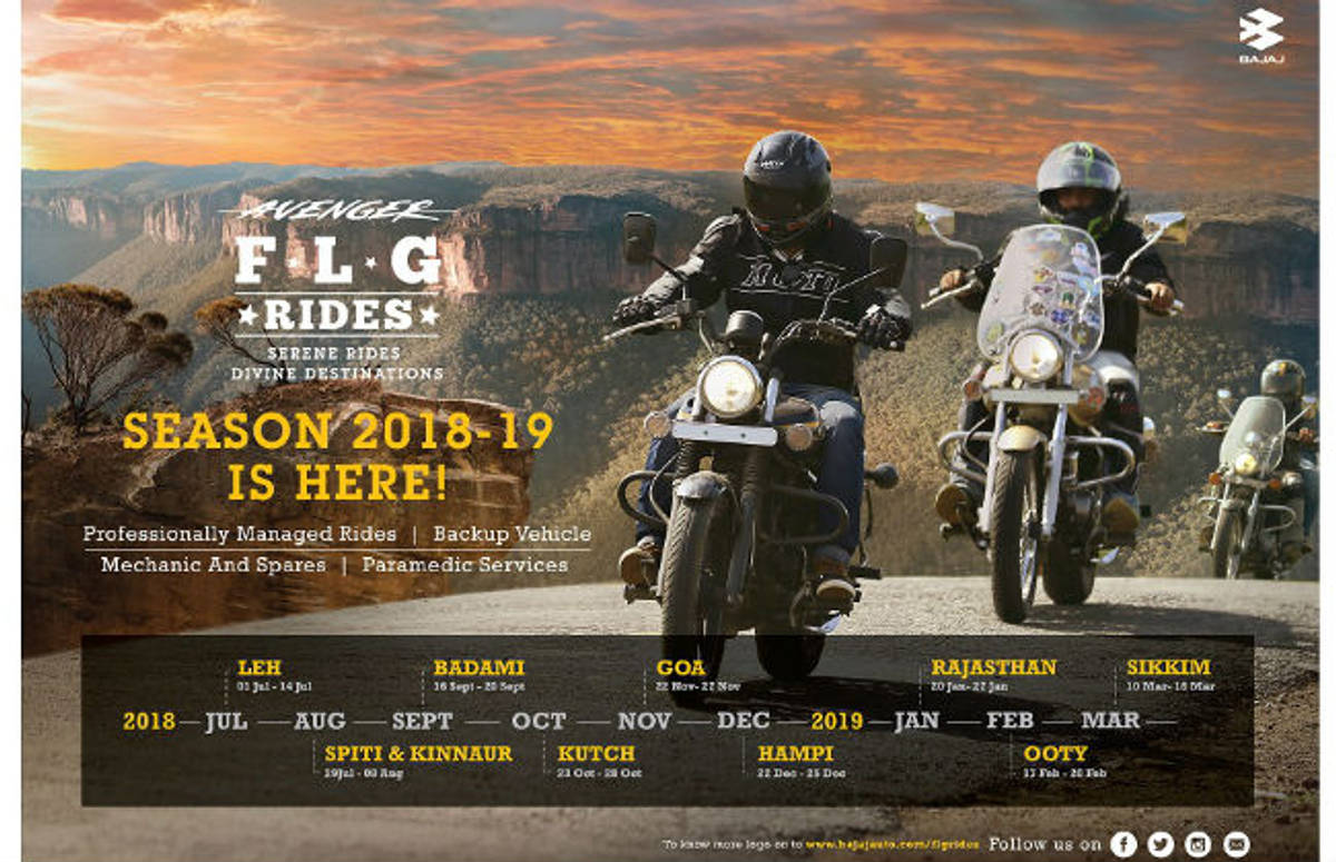 Bajaj Announces 2018-19 Avenger FLG Ride Calendar Bajaj Announces 2018-19 Avenger FLG Ride Calendar