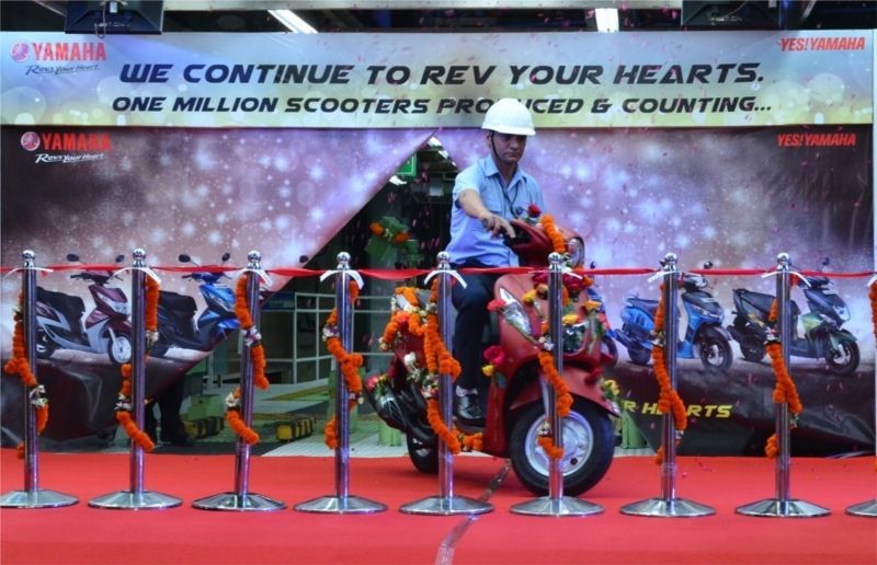 Yamaha's one millionth scooter rolled out in India