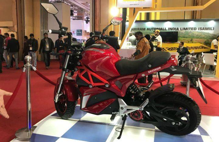 Okinawa OKI 100 Prototype Motorcycle Showcased At Auto Expo 2018