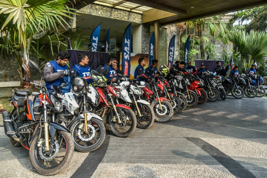 Tvs Flags Off First Ever International Ride For Apache Owners Group