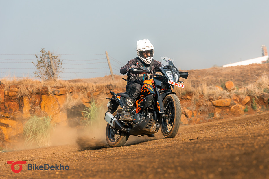 KTM 390 Adventure Riding Sliding