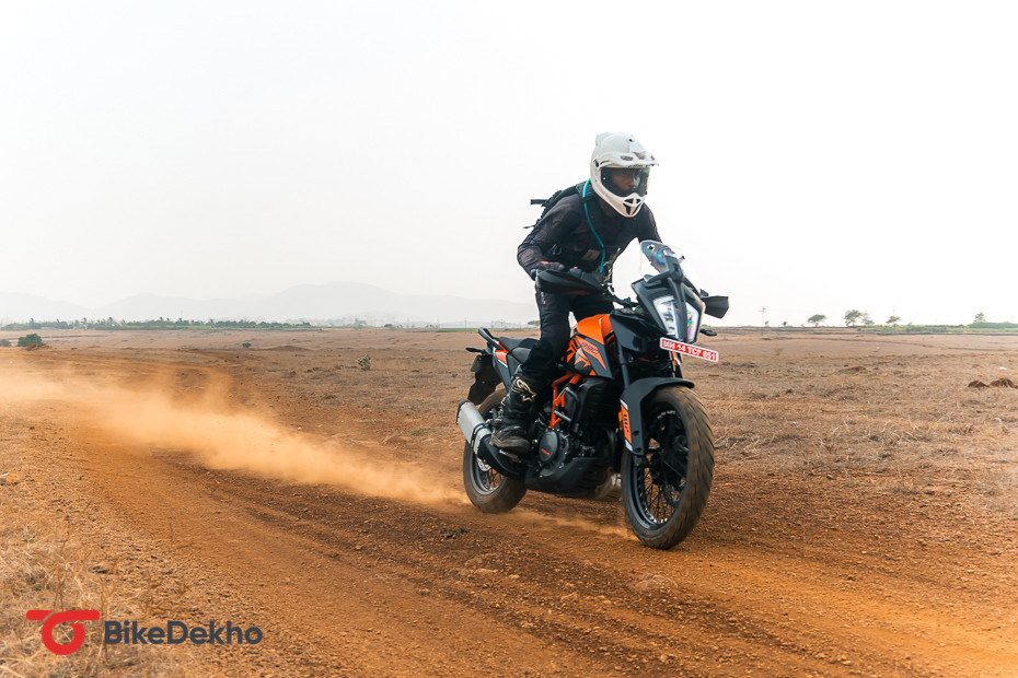 KTM 390 Adventure Riding Front Three Fourth 4