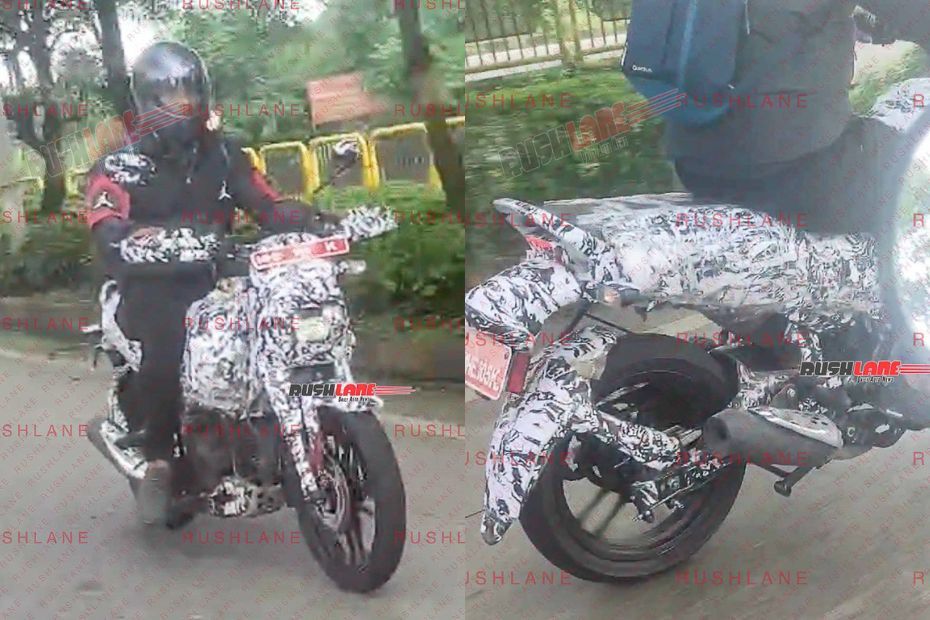 Bajaj CNG Bike Spied Testing Again - Front and Rear