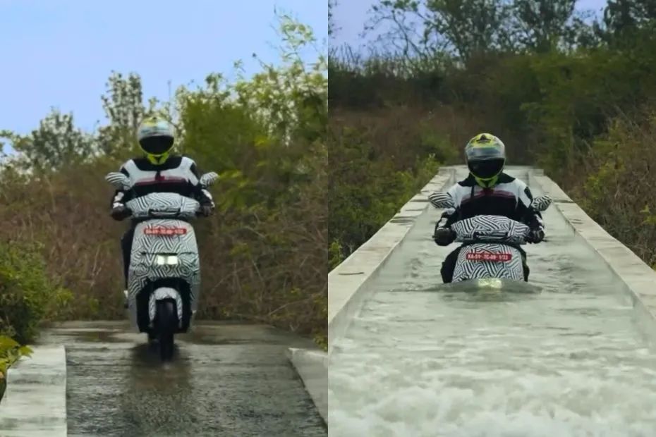 Ather Rizta Water Wading Ather Rizta Riding Through Knee Deep Water