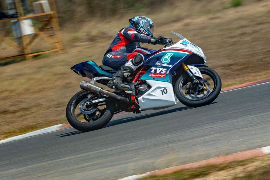 TVS Apache RR 310 OMC Bike Cornering