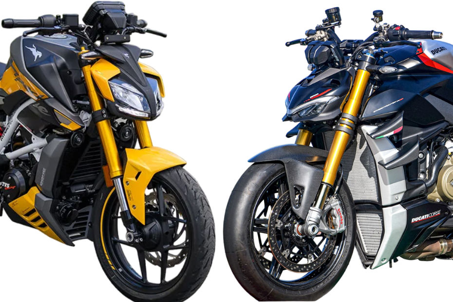 TVS Apache RTR 310 Ducati Streetfighter Front 3-4