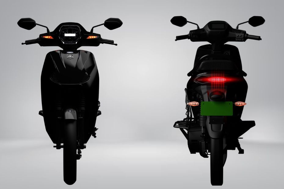 BGauss RUV350 Electric Scooter Front and Rear BGauss RUV350 Electric Scooter Teased Ahead Of Its Launch On June 25th
