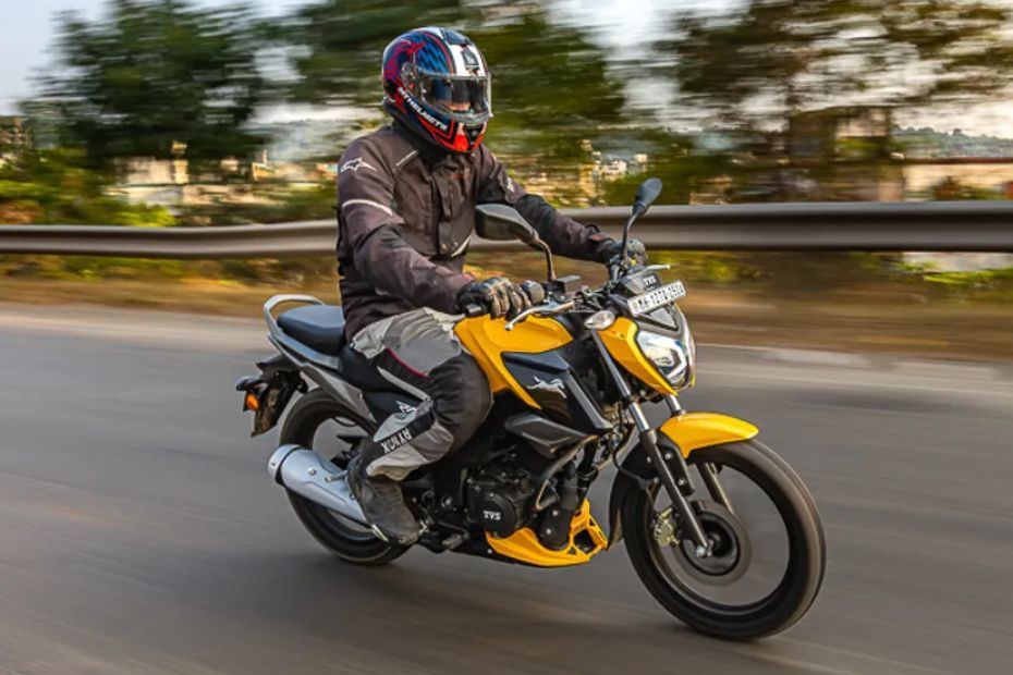 TVS Raider 125 Riding Front Three Fourth