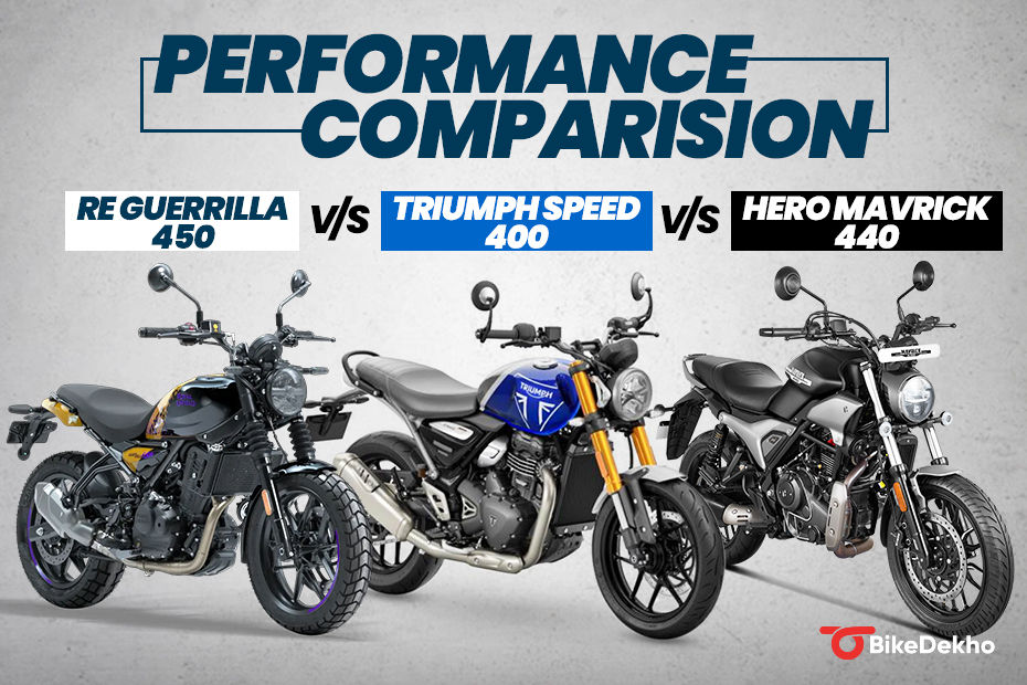 Royal Enfield Guerrilla 450 vs Triumph Speed 400 vs Hero Mavrick 440