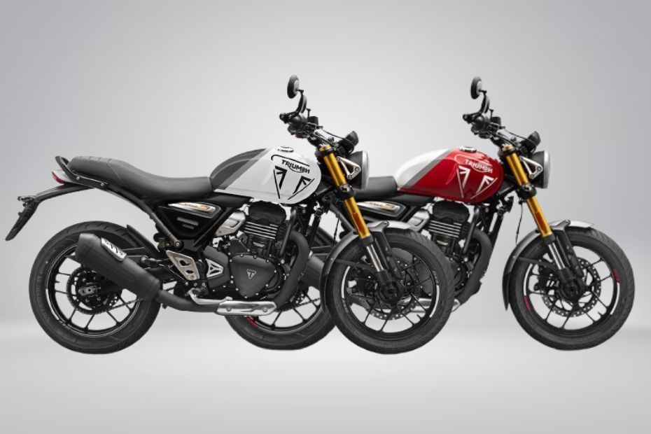 Triumph Speed 400 Pearl Metallic White/Pewter Grey and Racing Red/Pearl Metallic White