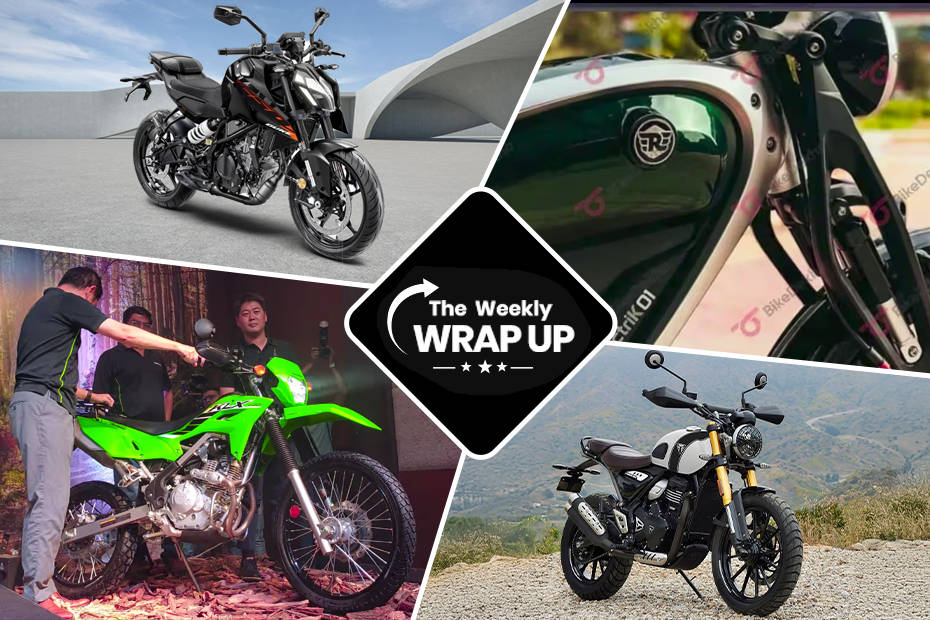 Weekly Bike News Wrap-up: Triumph Scrambler 400X New Colour Launched, KTM 250 Duke New Colour Launched, Royal Enfield Electric Bike Teased, Bajaj Pulsar N125 Specifications Revealed, Kawasaki KLX230 Unveiled