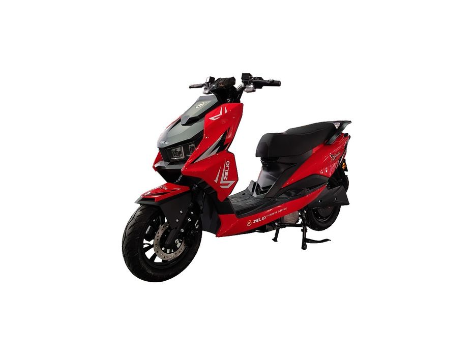 Red electric scooter for the urban environment