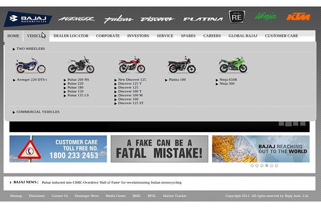 bajaj discover 100cc sticker price