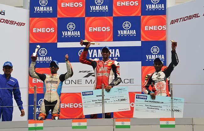 Winners of YZF-R15 One Make Race Championship round 3rd at BIC