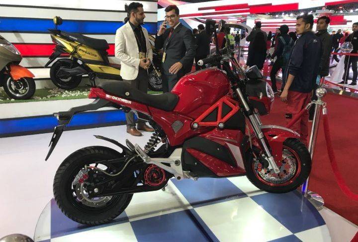 Okinawa OKI 100 Prototype Motorcycle Showcased At Auto Expo 2018