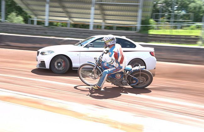 Drift battle: Car versus Motorcycle